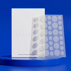Packaging of Invisible Hydrocolloid Patches with BELLEVE branding on a blue background